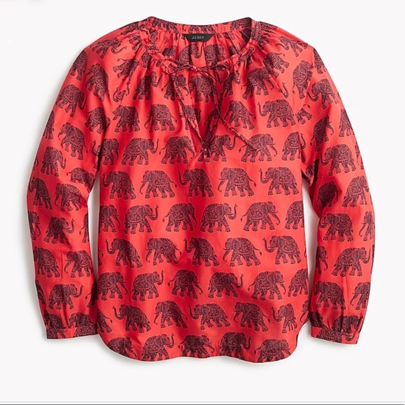 J. Crew Tops - J. Crew Tie-Neck Top Elephant Paisley